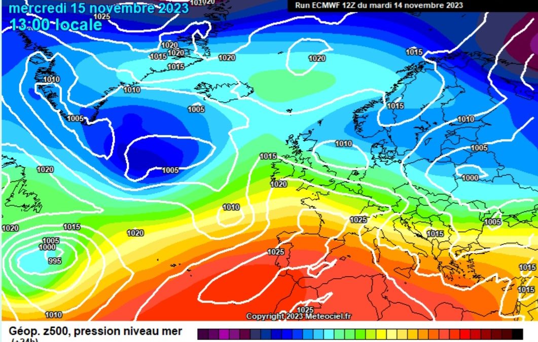 Previsione per mercoledì 15 novembre