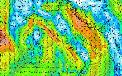 Previsione vento di martedì 27 Febbraio