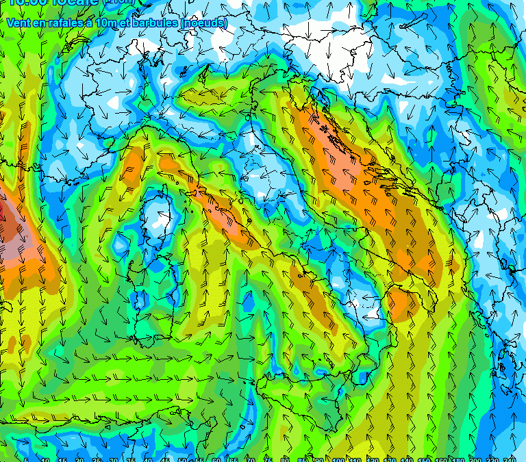 Previsione vento di martedì 27 Febbraio