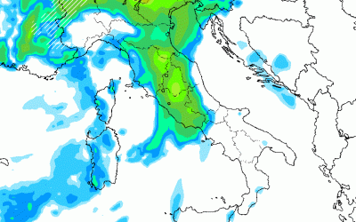 Animazione piogge per domenica 10 Marzo