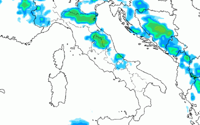 Animazione piogge e temporali per lunedì 13 Maggio
