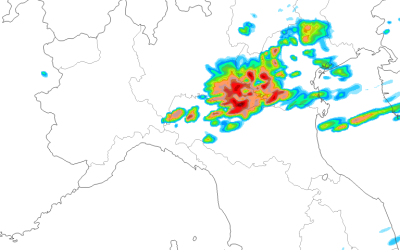 Animazione piogge e temporali di lunedì 1 Luglio
