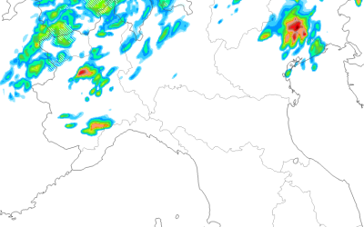 Animazione piogge e temporali per sabato 22 Giugno
