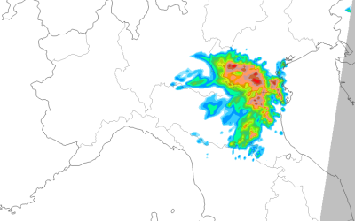 Animazione piogge e temporali di sabato 20 Luglio