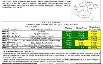 Dalla protezione civile, arriva l’allerta in Veneto