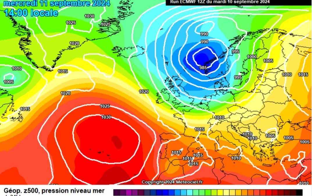 Previsione per mercoledì 11 settembre
