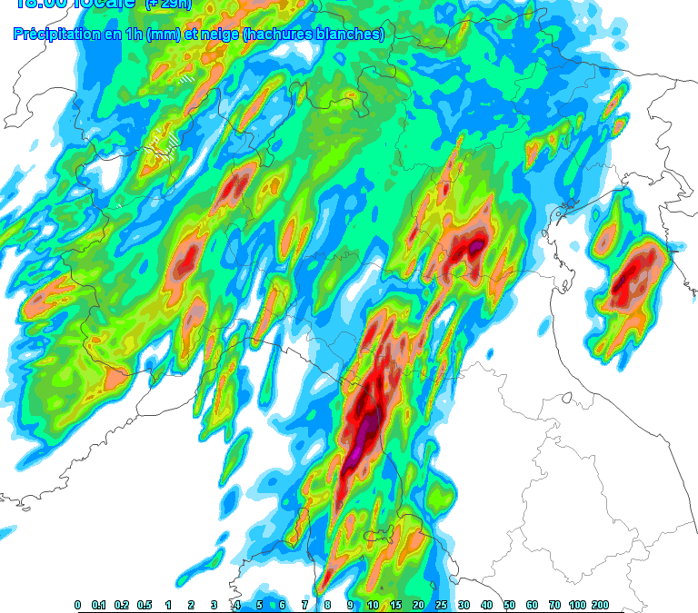 Animazione piogge e temporali per domenica 8 Settembre
