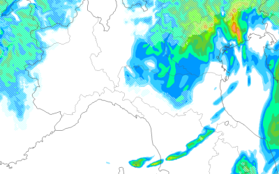 Animazione piogge per la serata di sabato 7 Dicembre e domenica 8 Dicembre