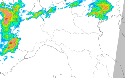 Aggiornamento piogge e temporali della serata con animazione