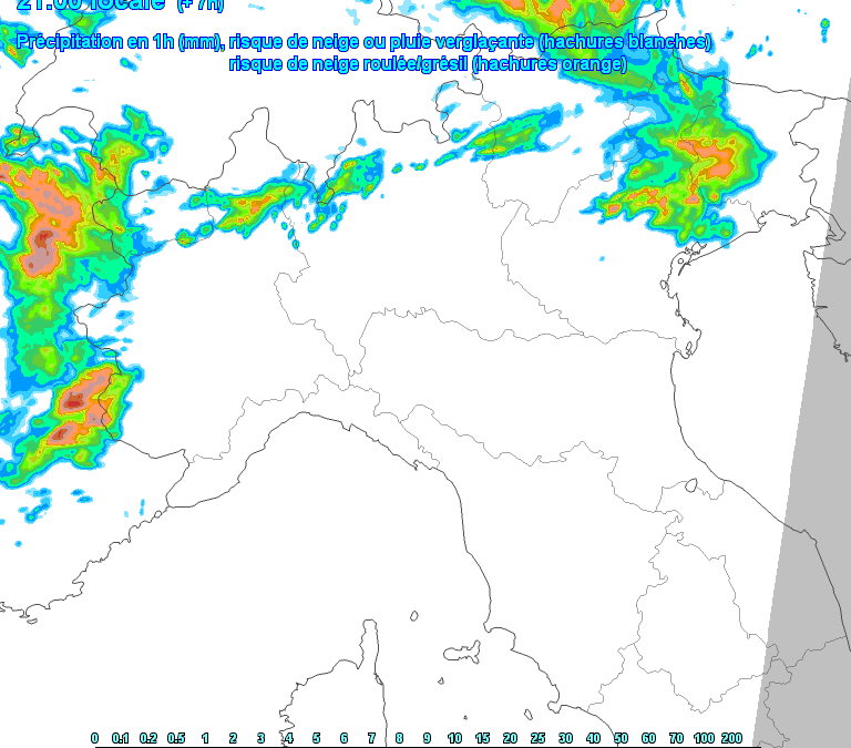 Aggiornamento piogge e temporali della serata con animazione