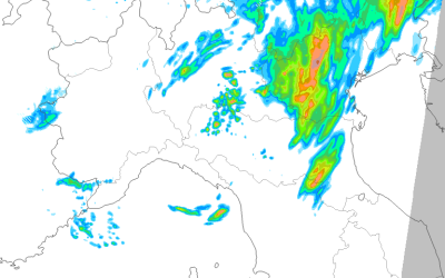 Animazione piogge e temporali per sabato 26 Luglio