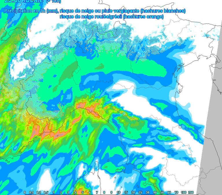 Animazione piogge per la serata di martedì 27 Gennaio